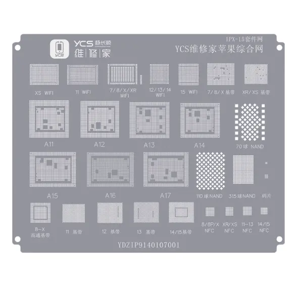 YCS stencil componente serie x al 15