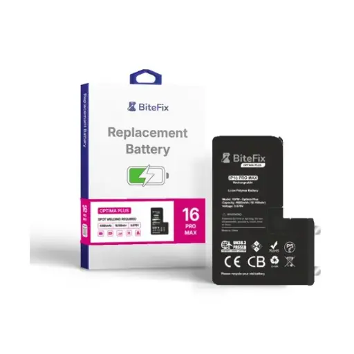 BATERIA BITEFIX IPHONE OPTIMA PLUS SIN FLEX BMS IPHONE 16 PRO MAX